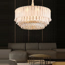 GobekUsa Golden Crystal Chandelier: Postmodern Luxury Round Chandelier for Living Room