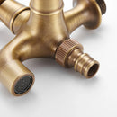 GobekUsa Antique Brass Garden Bibcocks Single Cold Tap Faucet for Outdoor Use