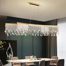 GobekUsa Crystal Waterfall Chandelier for Foyer Dining Room Hotel Home Decor