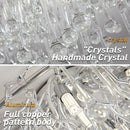GobekUsa Crystal Teardrop Gold Ceiling Chandelier for Elegant Living Room Bedroom Dining Kitchen