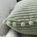 GobekUsa Corduroy Pompom Cushion Cover 45x45 for Sofa Living Room