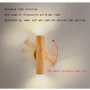 GobekUsa LED Wood Wall Lamp: Nordic Style Walnut Sconce for Bedroom, Study, and Living Room