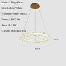 GobekUsa K9 Crystal Round Chandelier: Modern LED Pendant Lamp for Home, Living Room, Bedroom, Lobby