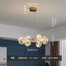 GobekUsa Golden Ring Glass Ball Chandelier with Remote Control for Living Dining Room