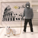 GobekUsa Banksy Dog Walker Resin Statue: Trendy Street Art Figurine for Home Office Decor