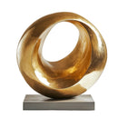GobekUsa Golden Ring Abstract Resin Figurines, Home Decor, Geometric Design