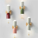 GobekUsa Cream Zipper Wooden Wall Lamp: Minimalist Nordic Design for Bedroom, Living Room Illumination
