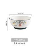 GobekUsa Bone China Rice Noodles Bowl and Dinner Plate Set