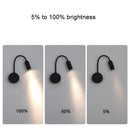 GobekUsa 10W Black Knob Switch LED Wall Light with Adjustable Beam Angle