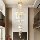 GobekUsa Light Luxury Rotating Crystal Chandelier for Villa Living Room