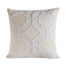 GobekUsa Geometric Embroidery Cushion Cover Navy Blue White Yellow 50x50cm Home Decor Pillow