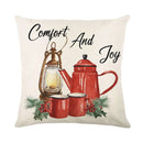 GobekUsa Christmas Santa Claus Linen Pillowcase - Sofa Cushion Cover, Decorative Living Room Pillow Cover