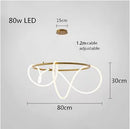 GobekUsa Gold Black LED Chandelier Modern Minimalist Pendant for Home Decor Lighting