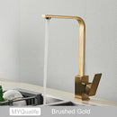 GobekUsa Kitchen Faucet: Chrome/Gold 360° Rotation Mixer Tap, Deck Mounted Utility Sink