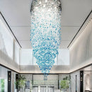 GobekUsa Crystal LED Chandelier: Modern Luxury Staircase Pendant Light for Hallway & Lobby