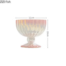 GobekUsa Gradient Gloss Ceramic Dessert Bowl Goblet Jewelry Tray Decor Snack Storage Container