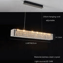 GobekUsa Crystal Chandelier: LED Ceiling Dining Room Lighting for Long Table Decor