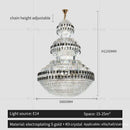 GobekUsa Crystal Chandelier Luxury Duplex Building Hollow Luxury Lamp