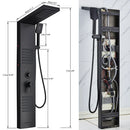 GobekUsa Black LED Shower Column with Massage Jets and Waterfall Mixer Tap