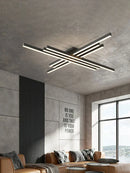 GobekUsa Black Chandelier LED Ceiling Lamp for Master Bedroom Living Room Energy Saving Light