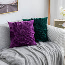 GobekUsa 3D Velvet Flower Pillow Covers in Yellow Beige 45x45cm