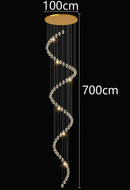 GobekUsa Crystal Chandelier Stair Pendant Light Modern Living Room Interior Lighting