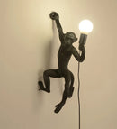 GobekUsa 3 Monkeys Pendant Chandelier - Black White Resin - High-end Indoor LED Decor