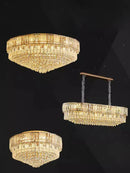 GobekUsa K9 Crystal Gold Chandelier Lighting for Living Room