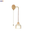 GobekUsa Clear Glass LED Wall Light with Pull Chain Switch