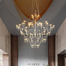 GobekUsa Golden Lustre Crystal Chandelier for Living Dining Bedroom LED Lights