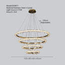 GobekUsa Crystal Gold/Black Ring LED Chandelier: Minimalist Luxury Hanging Ceiling Light Fixtures