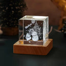 GobekUsa 3D Moon Solar Galaxy Crystal Glass Cube Night Light Desktop Decor