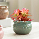 GobekUsa Lotus Flower Ceramic Vase: Small Plant Pots for Table Decoration and Room Aesthetic