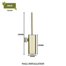 GobekUsa Gold Toilet Brush Set with Wall Mount Holder