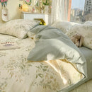 GobekUsa Double-Sided Floral Print Cotton Bedding Set - Queen Size Soft Duvet Cover Set