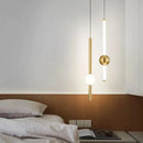 GobekUsa Black Gold Ceiling Pendant for Bedside Bedroom LED Modern Hanging Light