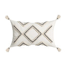 GobekUsa Geometric Embroidery Cushion Cover with Tassel, Home Decor Pillowcase, Various Sizes