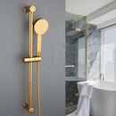 GobekUsa Gold Finished Handheld Shower Rod Wall Mounted Double Hole Taps