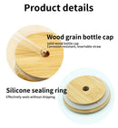 GobekUsa Bamboo Lid for Glass Cup with Straw Hole - Durable Drinkware Accessory