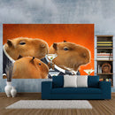 GobekUsa Capybara Club Humor Tapestry 90x150 Funny Wall Hanging Carpet Bedroom Decor