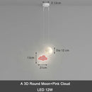 GobekUsa Kids Star Cloud Moon Pendant Lamp with Remote Control Dimming