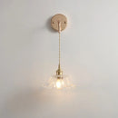 GobekUsa Adjustable LED Wall Light Clear Glass Copper Bedside Lamp