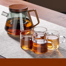 GobekUsa Glass Teapot Set Clear Teacup Kung Fu Tea Maker Milk Rose Set