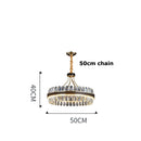 GobekUsa Black Gold Round LED Crystal Chandelier for Living Room - Modern Suspension Luminaire