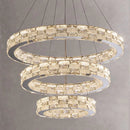 GobekUsa Golden Crystal Ring Chandelier: Luxury Gloss Ceiling Lighting for Modern Living Room