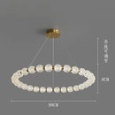 GobekUsa Elegant Pearl Necklace LED Ceiling Chandelier for Living Room and Bedroom