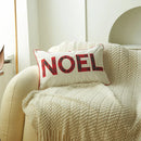 GobekUsa Christmas Letter Embroidery Plaid Cushion Cover Set