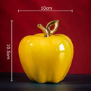 GobekUsa Golden Ceramic Apple Sculpture Desk Decoration Ornaments Crafts Room Decor