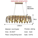 GobekUsa Crystal Ceiling Chandelier LED Modern Luxury Lighting for Living Dining Bedroom