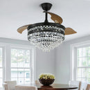 GobekUsa Gold Smart Ceiling Fan Chandelier with LED Lights, 6 Speeds, 3 Heads